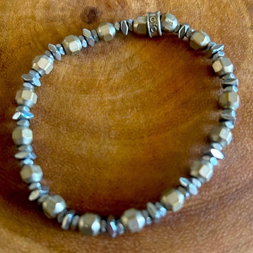 Chavez Sterling Silver Beaded Stretch Bracelet. - image 2